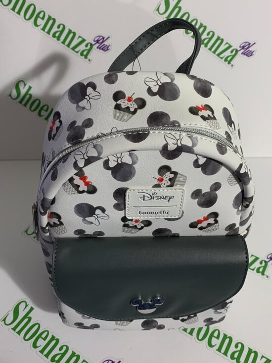 Loungefly Mini Backpack Disney Mickey Minnie Mouse Cupcake Heads Black White Bag main image 7